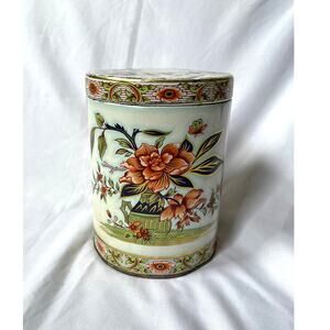 Vintage Daher Biscuit Tin with Floral Decoration Made in England